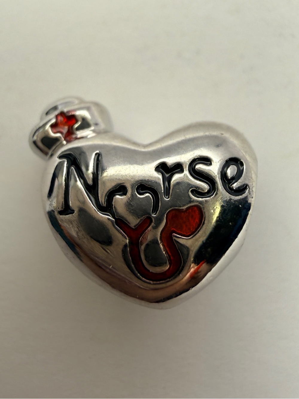Nurse Heart Charm – Silver Plated